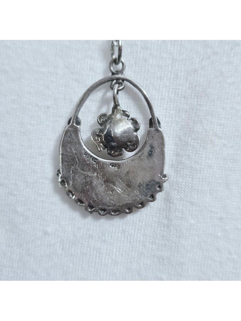 Sterling Silver Turquoise Women's Pendant Necklace - Picture 3 of 3